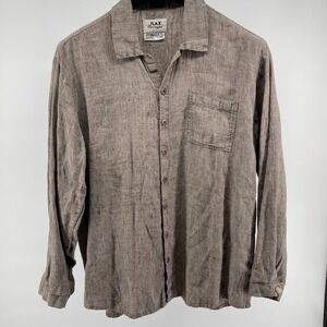Flax by Jeanne Engelhart Linen Shirt Mens Small Brown Coastal